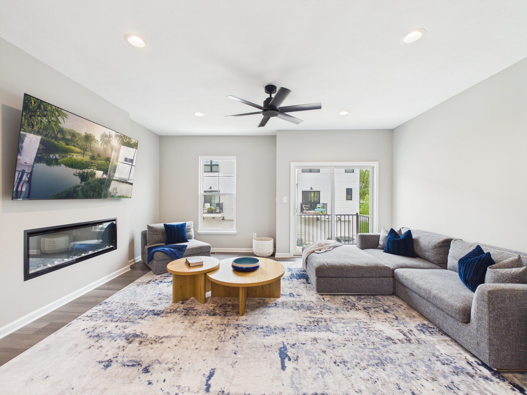 Virtually staged living room